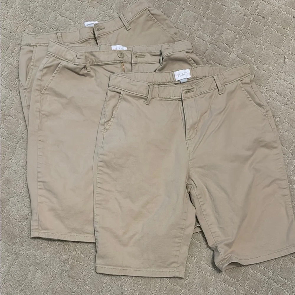 Children's Place Khaki Shorts- 3 pack bundle,size 18‎